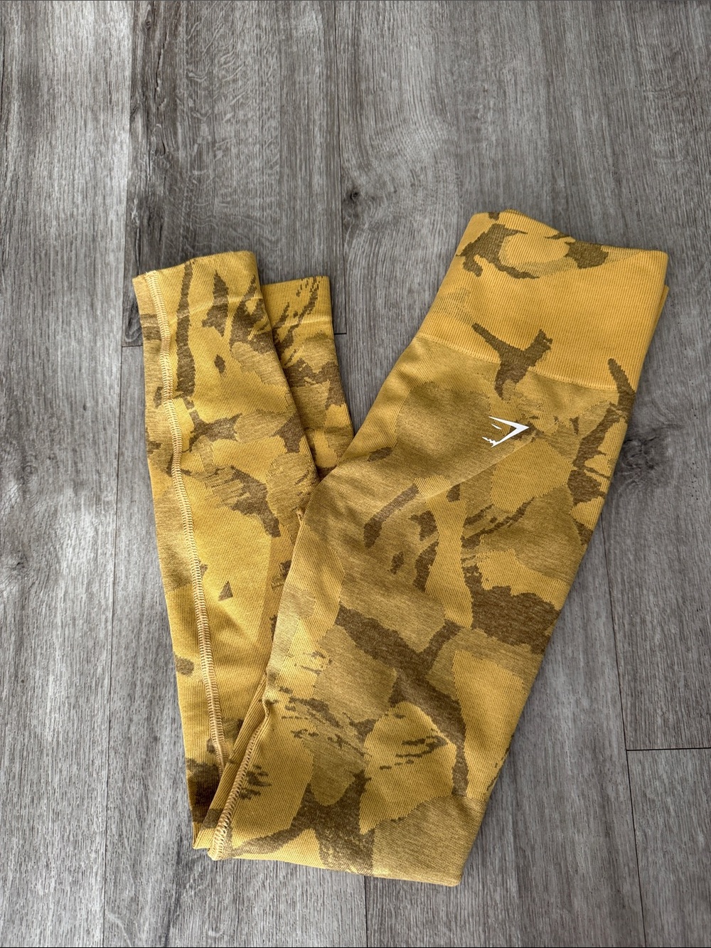 Gymshark Yellow Mustard Camo Leggings
